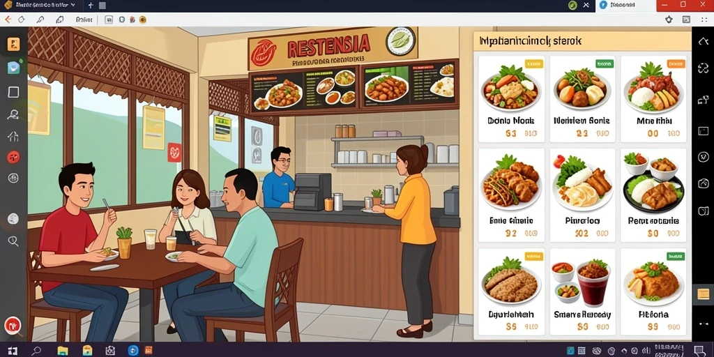 Screenshot menunjukkan antarmuka permainan yang menawan.